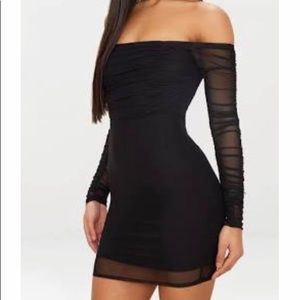 Black meshed PrettyLittleThing dress
